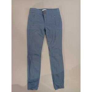 Loft Womens Petite Solid Zip Flat Front Skinny Stretch Pants Blue Size 25